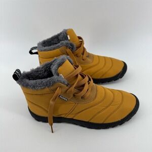 Fashion Fashion Women's Yellow Winter Snow Boots Size 7 Fur Lined Ankle‎ Booties